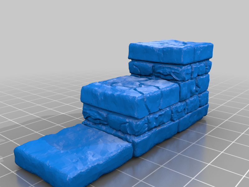 🎲 OpenForge 2.0 Dungeon Stone Stairs 3x1・Free 3D File for ・Cults