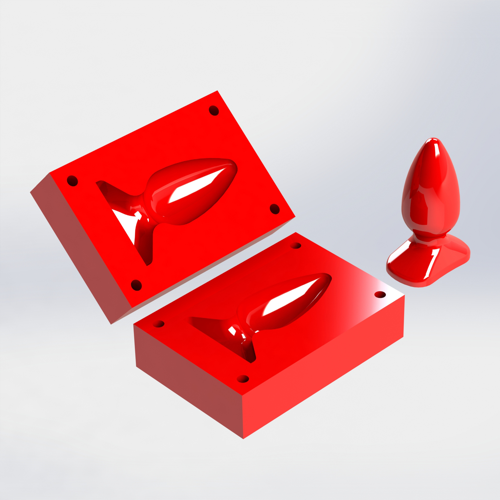 STL file Buttplug 1.25in - Casting Mold (Plus Buttplug model) (STEP)・3D ...