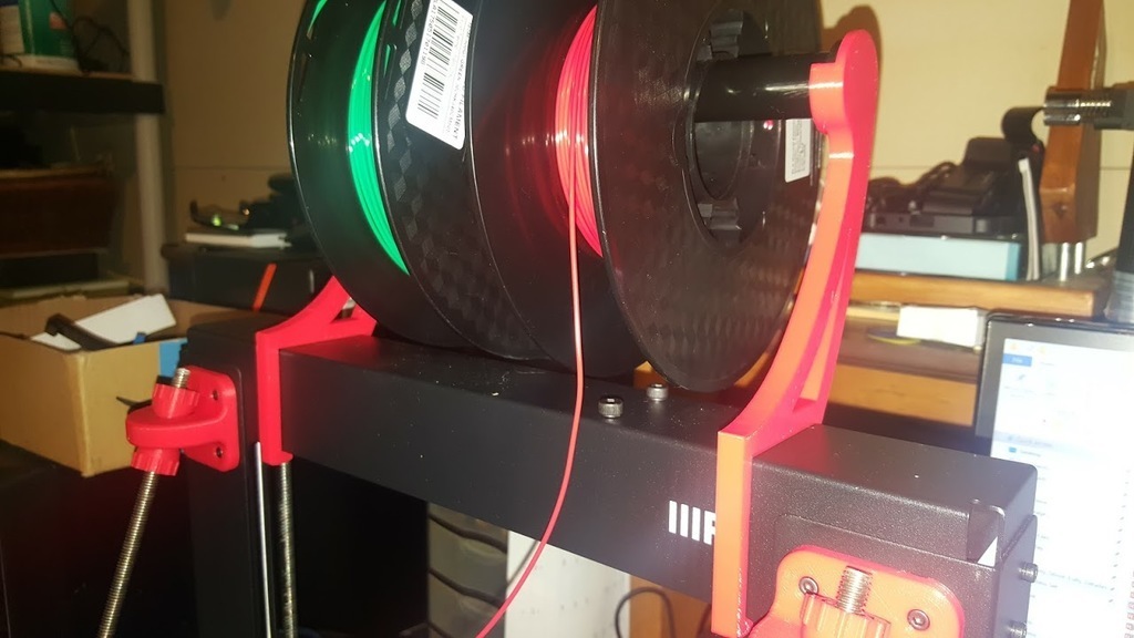 Free STL file Filament spool holder (25mm conduit) for Monoprice Maker ...