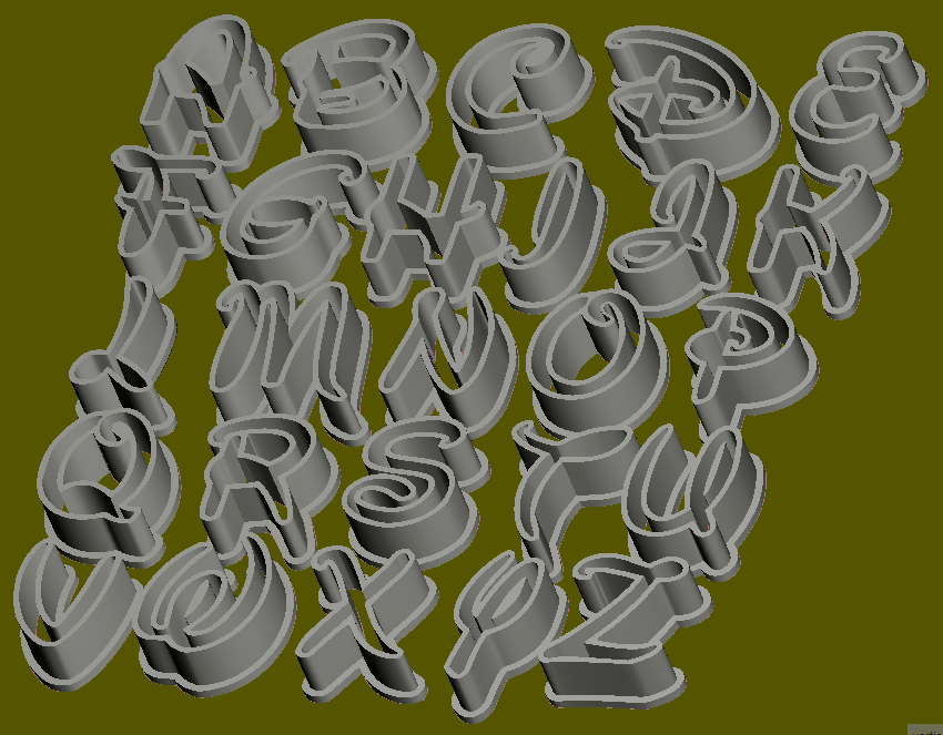 STL file Disney typography cookie cutter Disney alphabet cookie