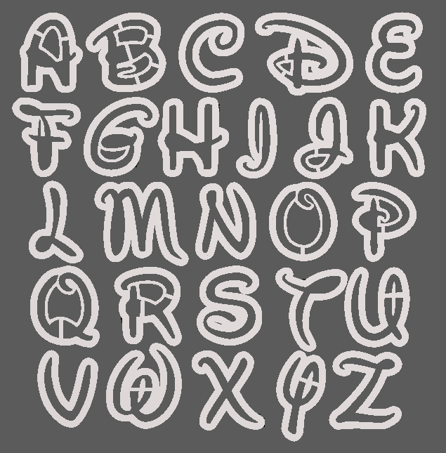 STL file Disney typography cookie cutter Disney alphabet cookie