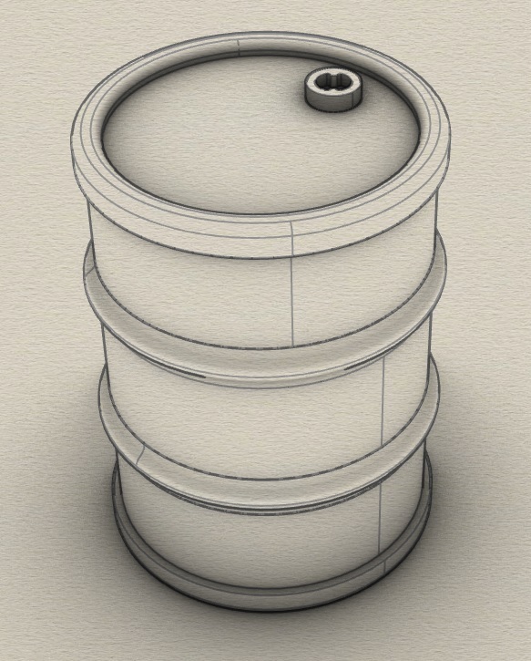 Soviet oil barrel model for models and dioramas. Scale from 1 / 8-1 / 16.