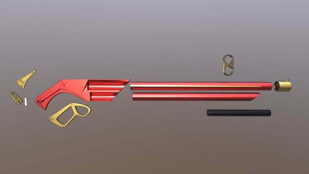 Free OBJ file RWBY Sun Wukong's Ruyi Bang and Jingu Bang Gunchucks