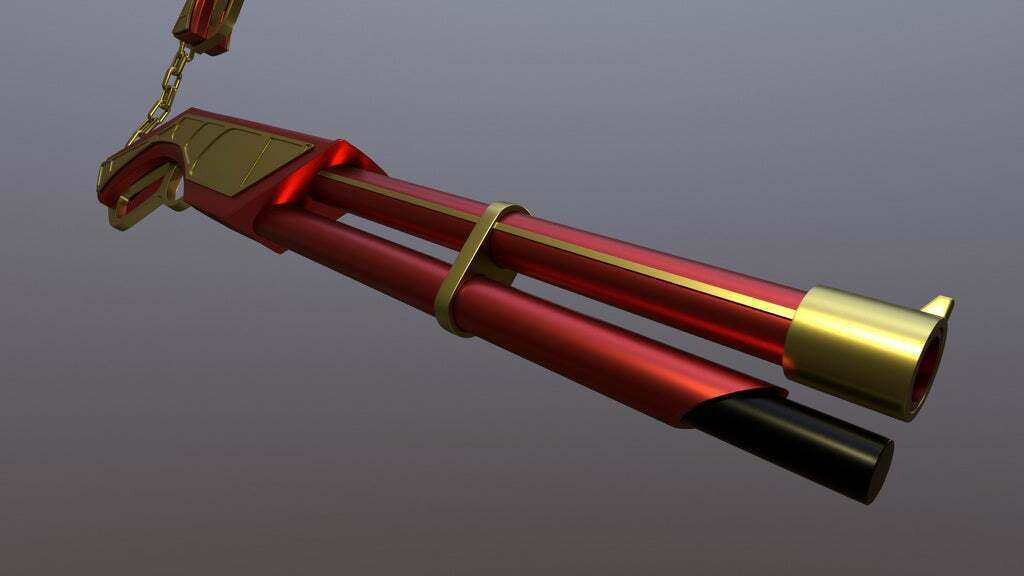 Free OBJ file RWBY Sun Wukong's Ruyi Bang and Jingu Bang Gunchucks