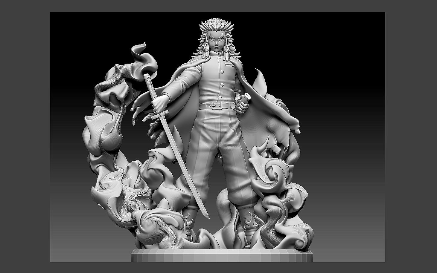 3D file RENGOKU KIMETSU NO YAIBA ANIME STATUE CHARACTER 👾 ・3D printer