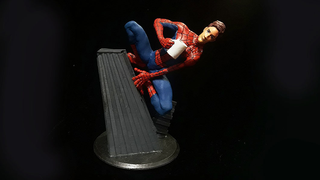 STL file SPIDERMAN INTO THE SPIDERVERSE PETER B PARKER STATUE 🦸‍♂️ ...