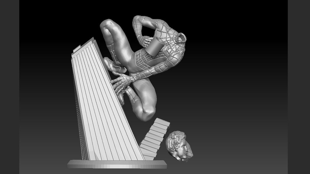 STL file SPIDERMAN INTO THE SPIDERVERSE PETER B PARKER STATUE 🦸‍♂️ ...