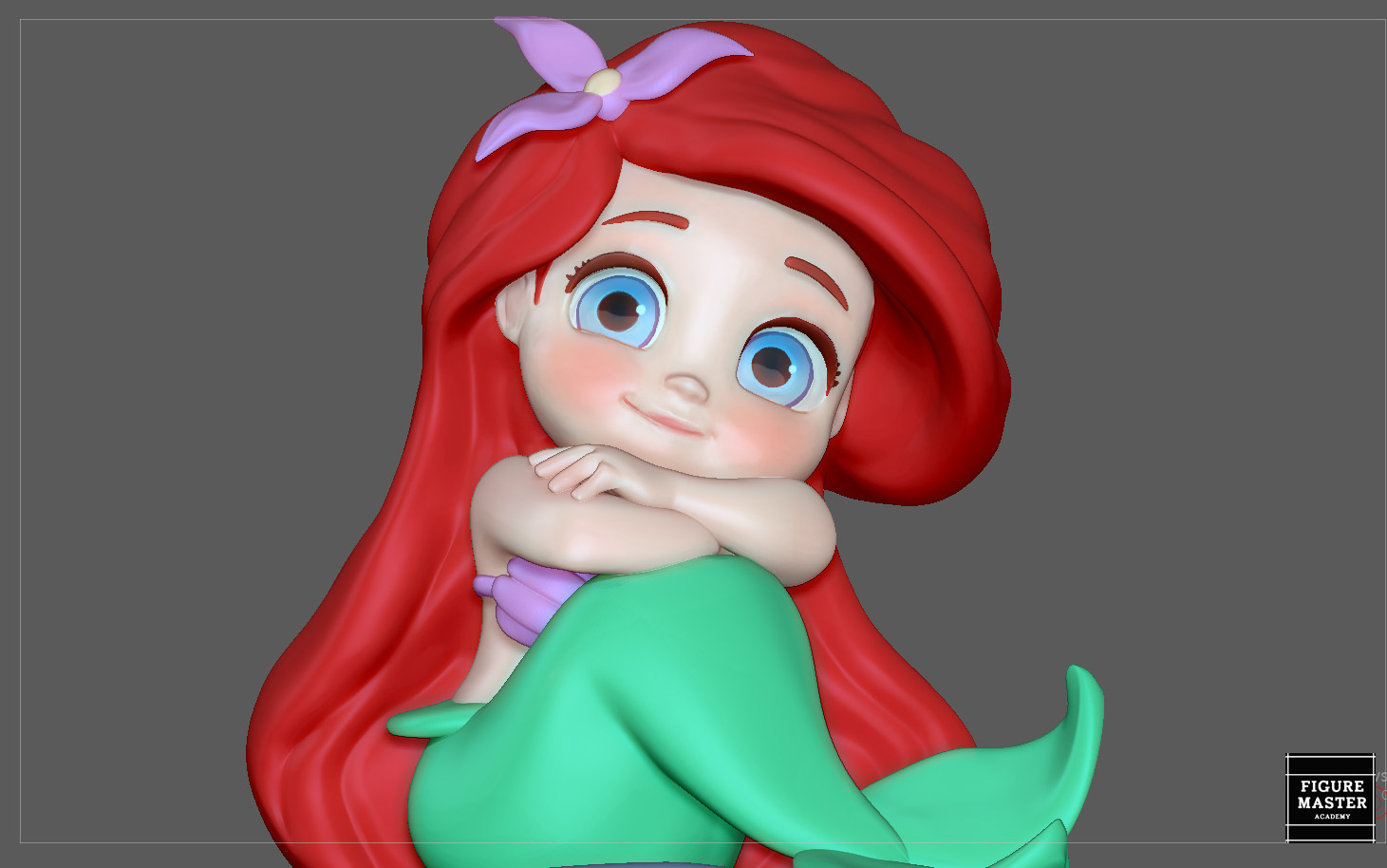 👶 ARIEL BABY LITTLE MERMAID PRINCESS DISNEY CHARACTER CUTE 3D print model・  STL File for 3D printing・Cults, image size:1461x914