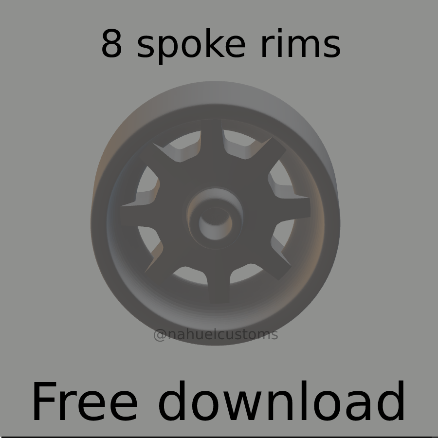 Archivo STL gratis 8 Spoke rims 🚗 ・Diseño imprimible en 3D para ...
