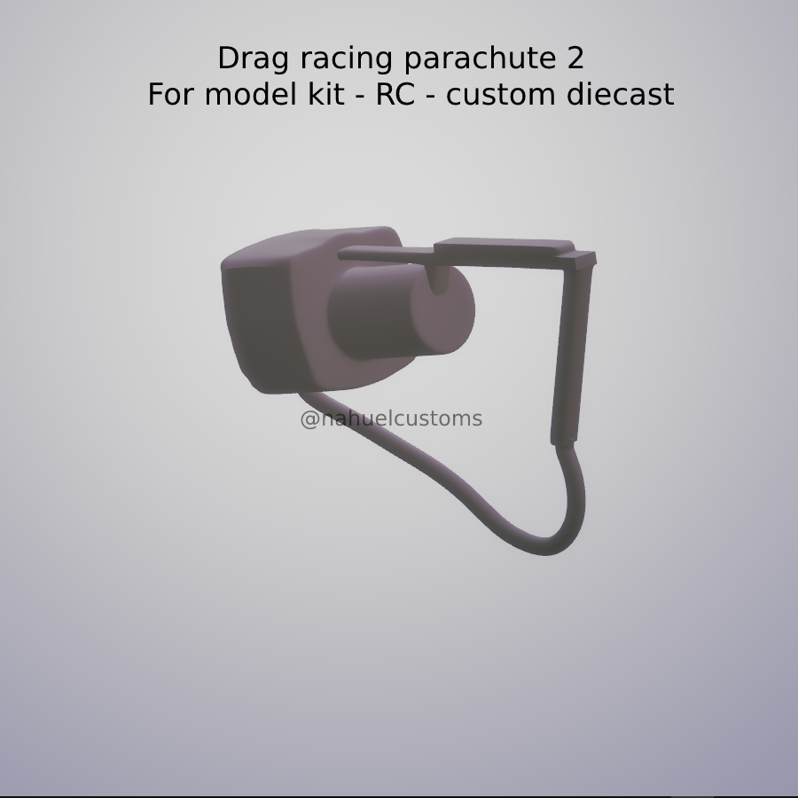 🪂 Drag racing parachute 2 - For model kit - RC - custom diecast・ STL ...