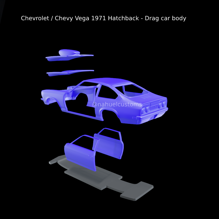 🚙 Chevrolet / Chevy Vega 1971 Hatchback - Drag car body・ STL File for ...