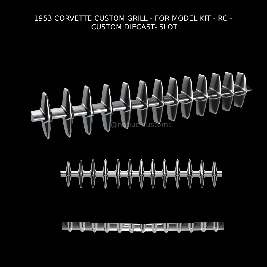 1953 CORVETTE CUSTOM GRILL - FOR MODEL KIT - RC - CUSTOM DIECAST- SLOT