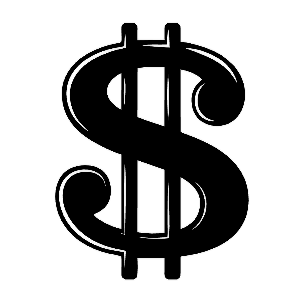 💵 Dollar Symbol 2D Dekor・ 3D Datei für ・Cults, image size:1024x1024