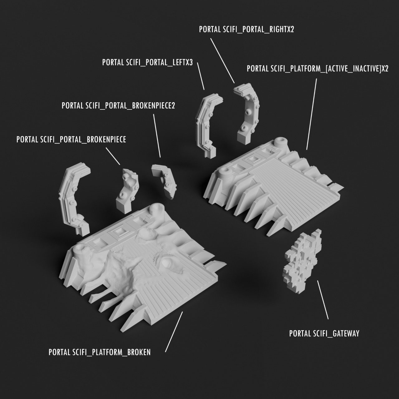 Portals Labdraw STL 文件 Portals of Bratwur - Sci-Fi Portal 🎲 ・可下载 3D 打印模型・Cults