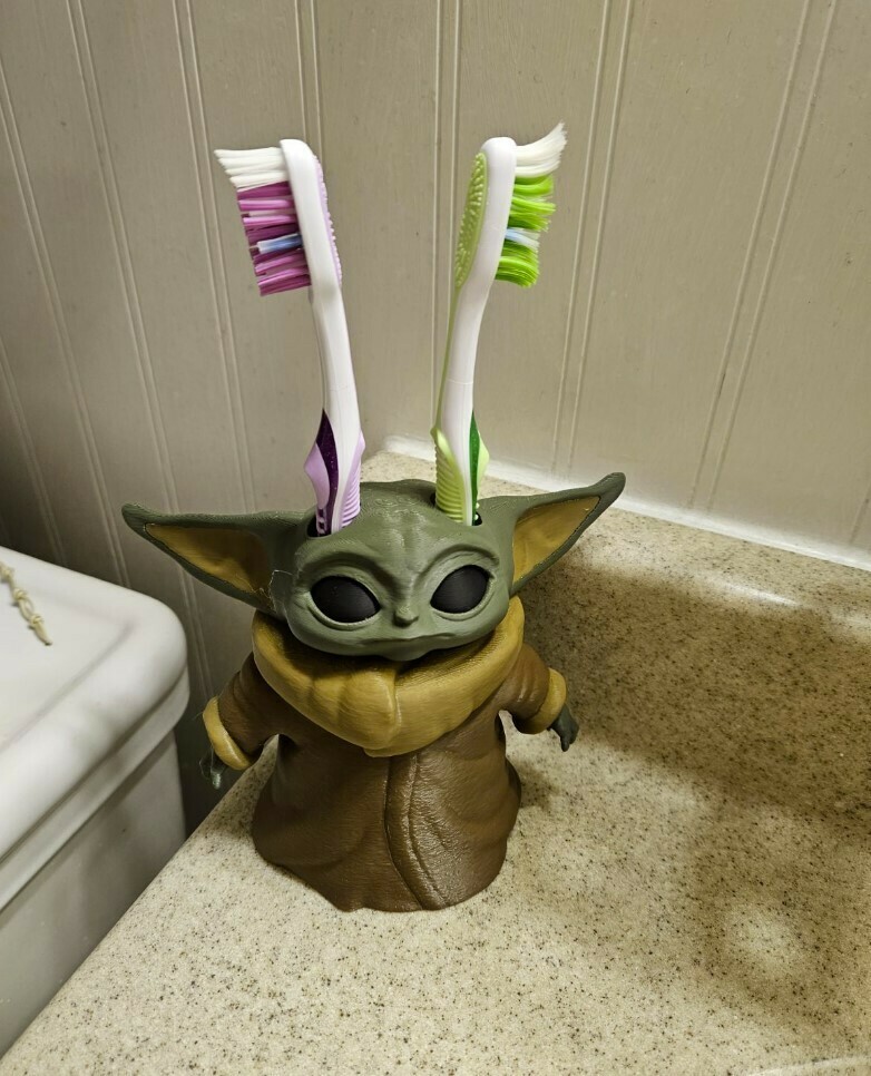 👶 Baby Yoda Toothbrush Holder・Free 3D File for ・Cults
