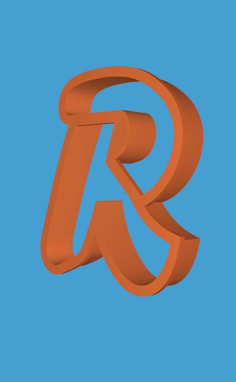 Letter R Made From A Computer 🍪 makeit alphabet r cookie cutter・Free STL File for ・Cults