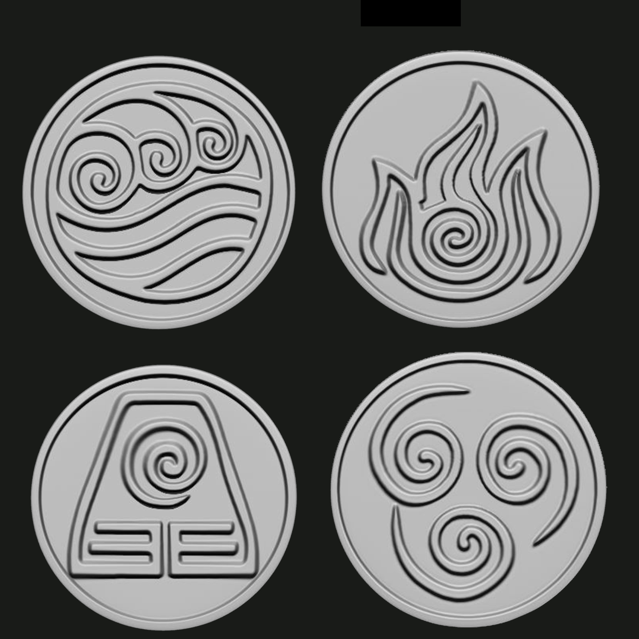 STL file Coasters Set: Elements 🔥 ・3D print object to download・Cults