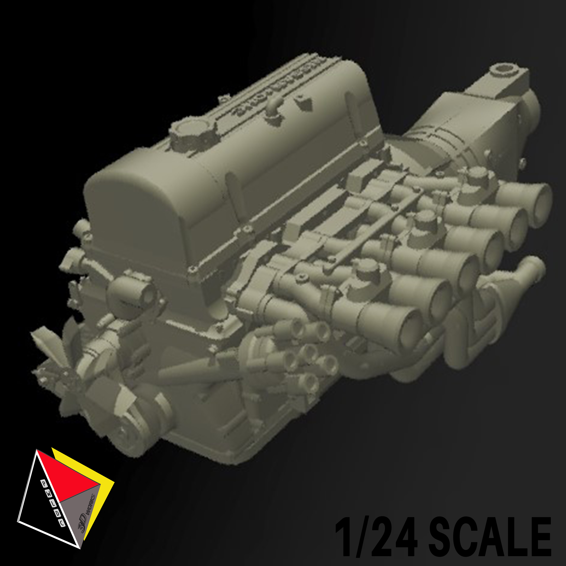 Danzi Engine R24 🚗 1/24 Scale Engine L24 Datsun Nissan・ STL File for ・Cults