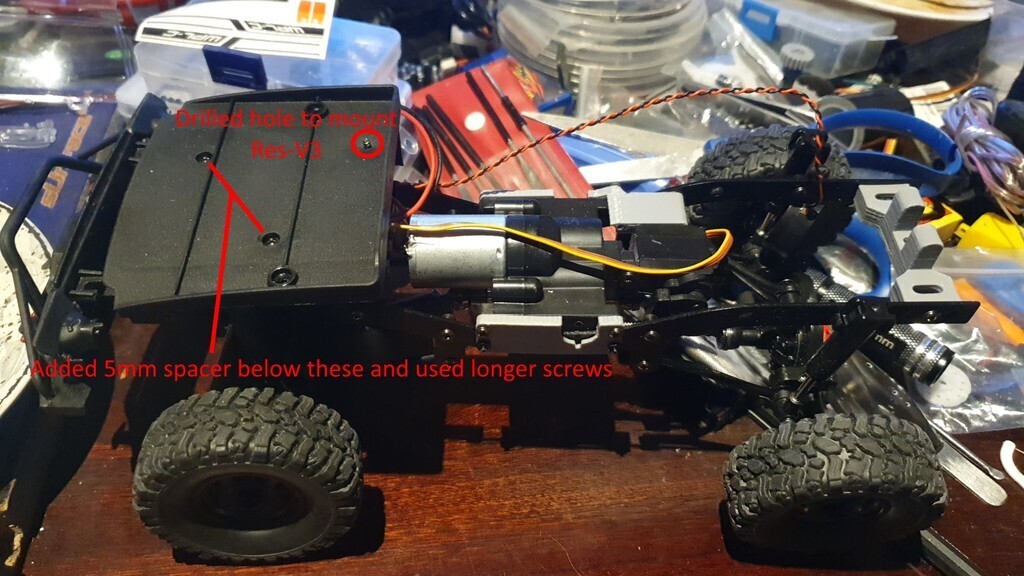 🚁 WPL CX4 Gearbox Riser + Shift Servo Brace・Free 3D File for ・Cults