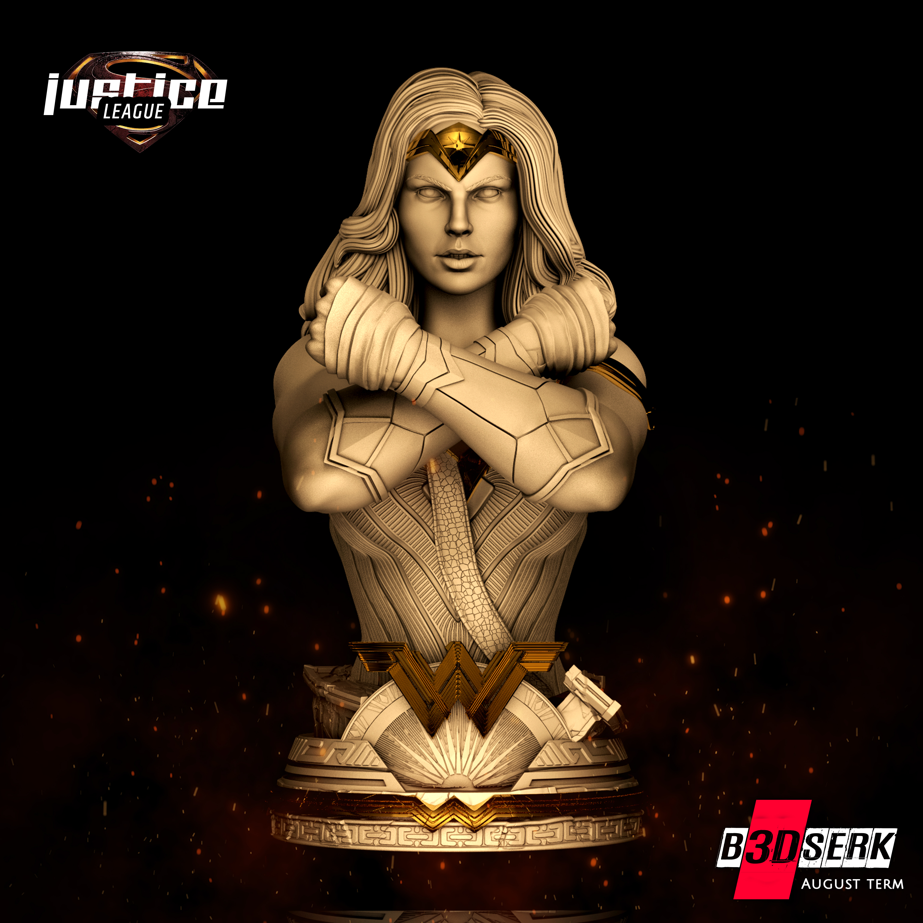 👩 B3DSERK August Term Wonder Woman Bust ready for printing