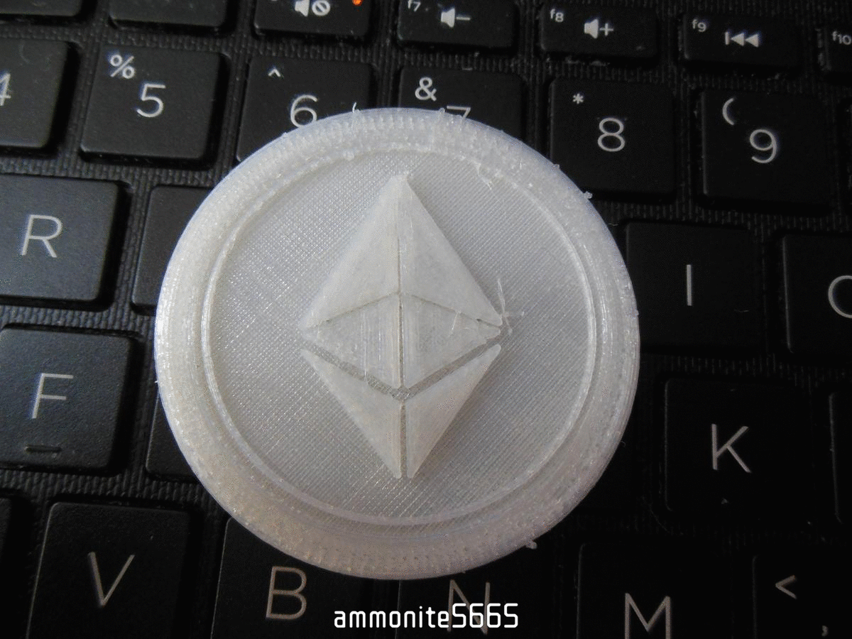 🪙 Ethereum ETH Pièce de crypto-monnaie imprimable en 3D・Fichier STL pour  ・Cults