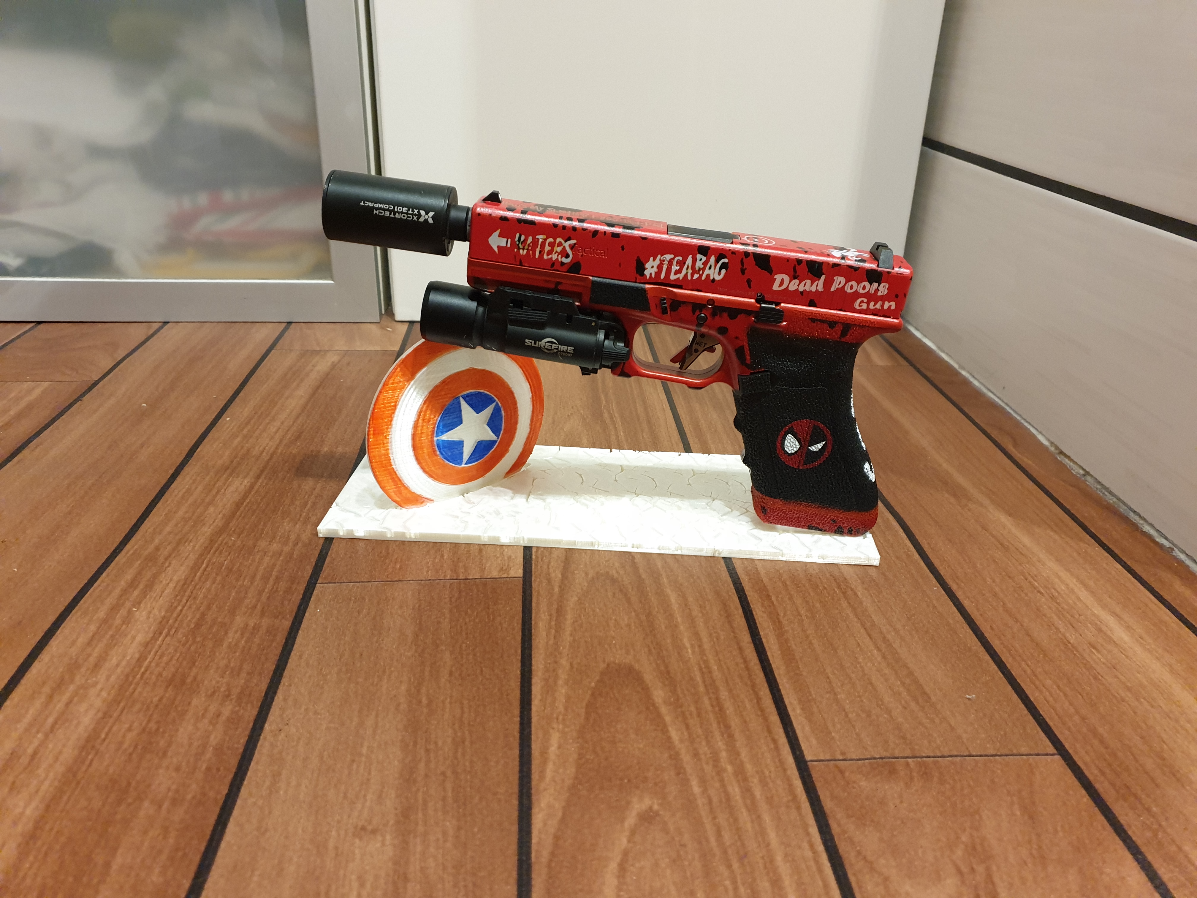 Talon De Chargeur Airsoft Pour Glock, Motif Captain America - Neuf