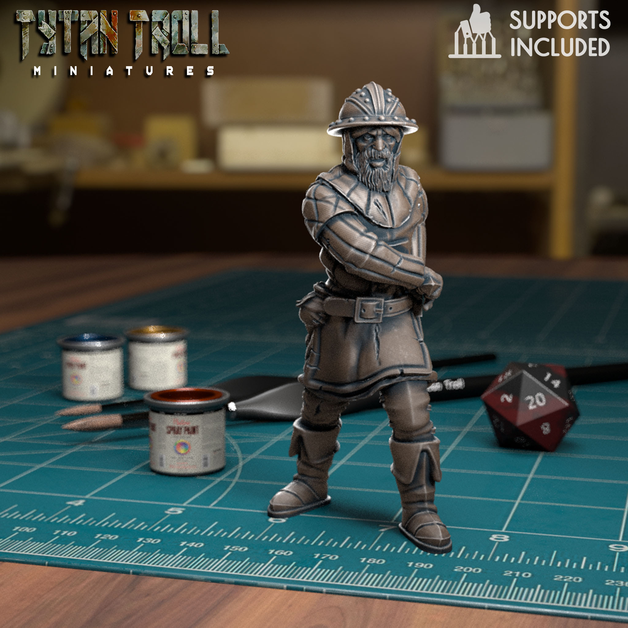 STL file Guard drawn sword - [Pre-Supported] 💂 ・Design to download and ...