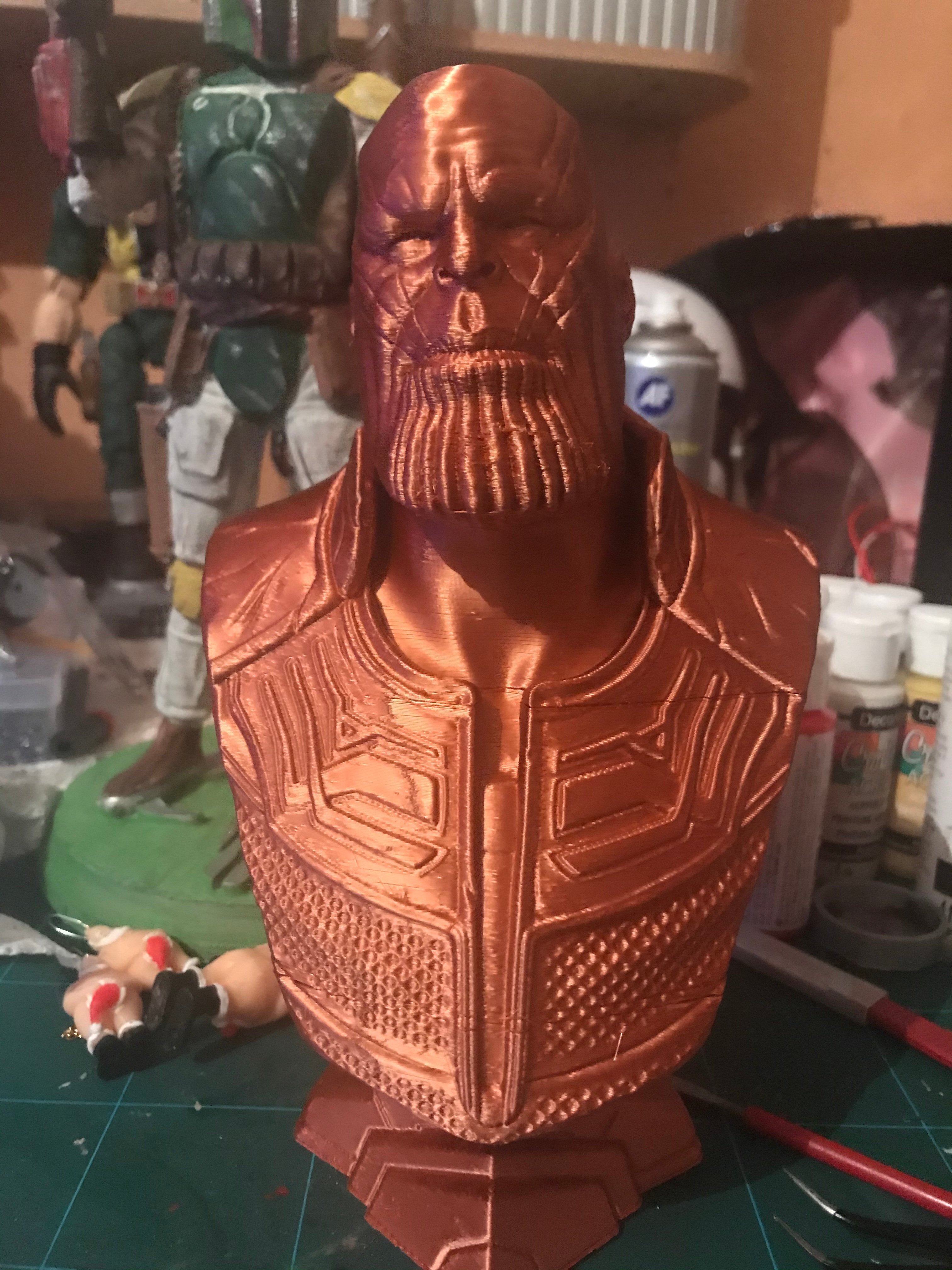 Busto de Thanos de la Guerra del Infinito (fan art) impreso en 3D・Cults