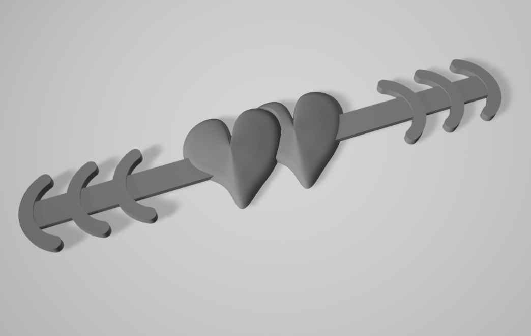 STL file Mask hook 2 hearts connected have 2 version long and short 🪝 ...