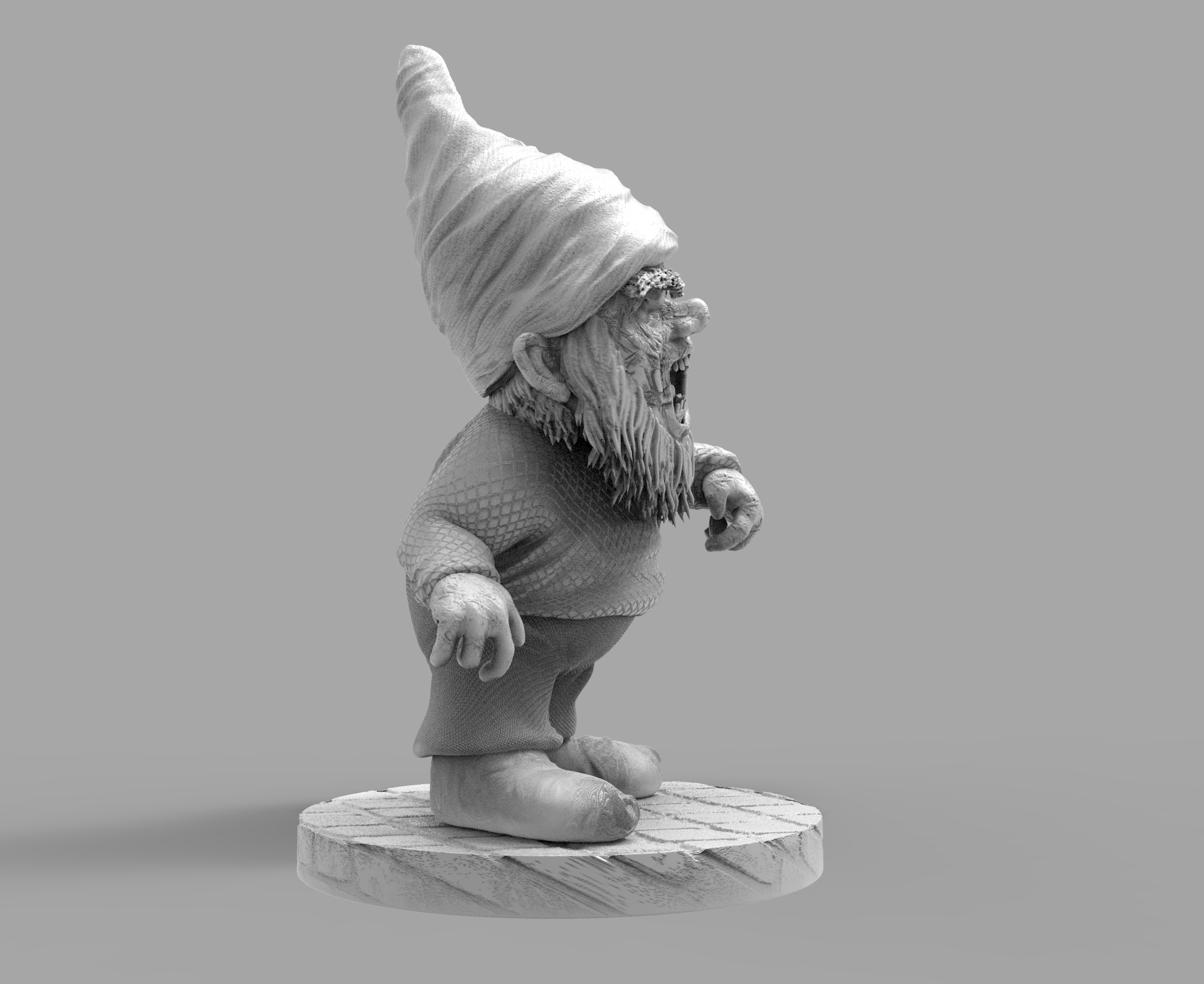 Zombie Evil Garden Gnome 3D Print Model Diorama 3D File For Cults zombie-evil-garden-gnome-3d-print-model-diorama-3d-file-for-cults