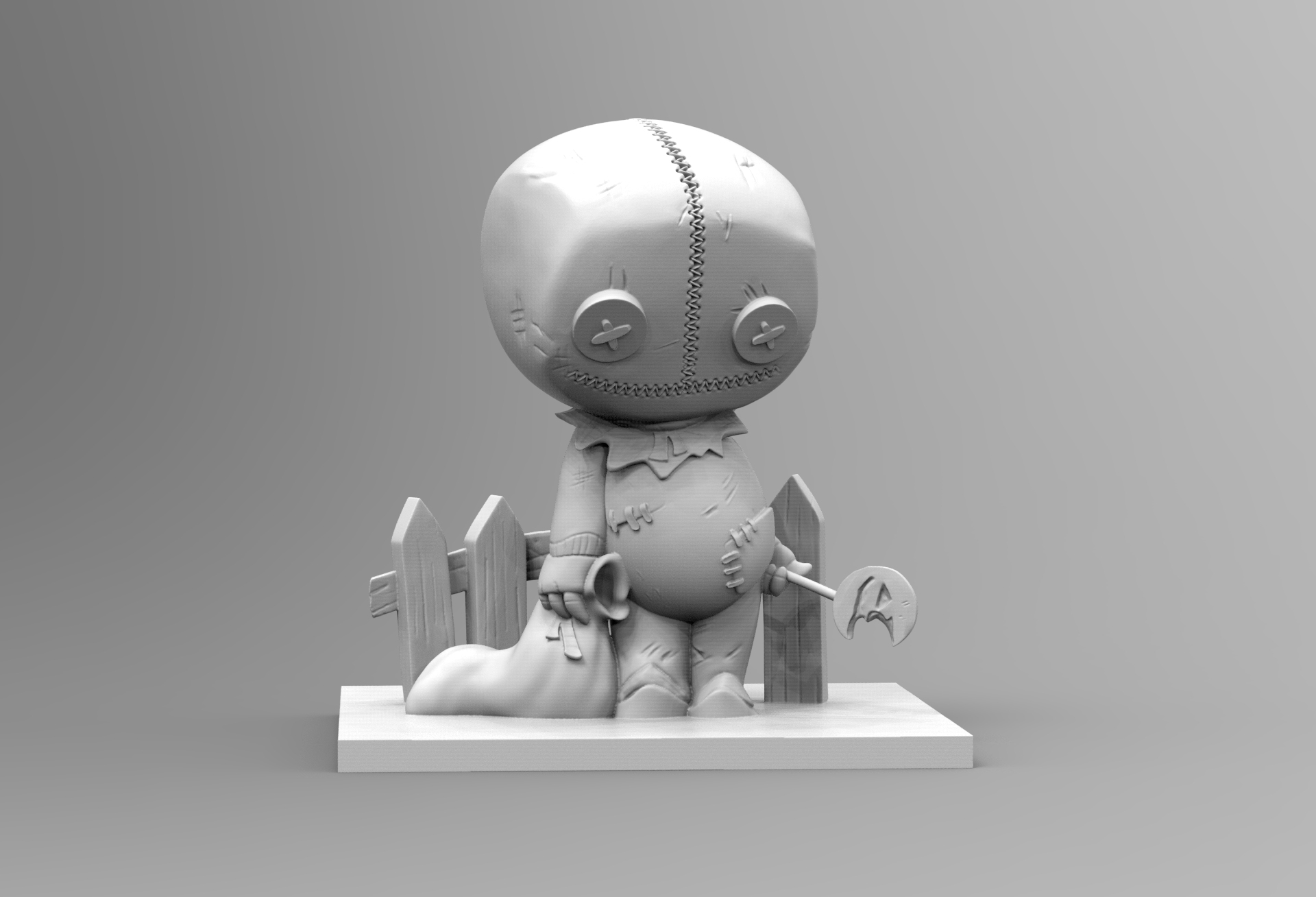 🍬 Cute Chibi rag doll holding candy horror kid decoration・ 3D File for ...