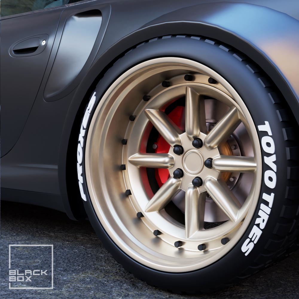 🛞 RWB WATANABE Style wheel - Front and rear with tires for diecast and ...