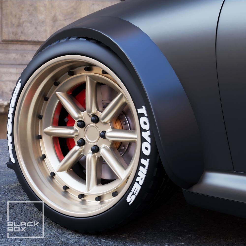🛞 RWB WATANABE Style wheel - Front and rear with tires for diecast and ...