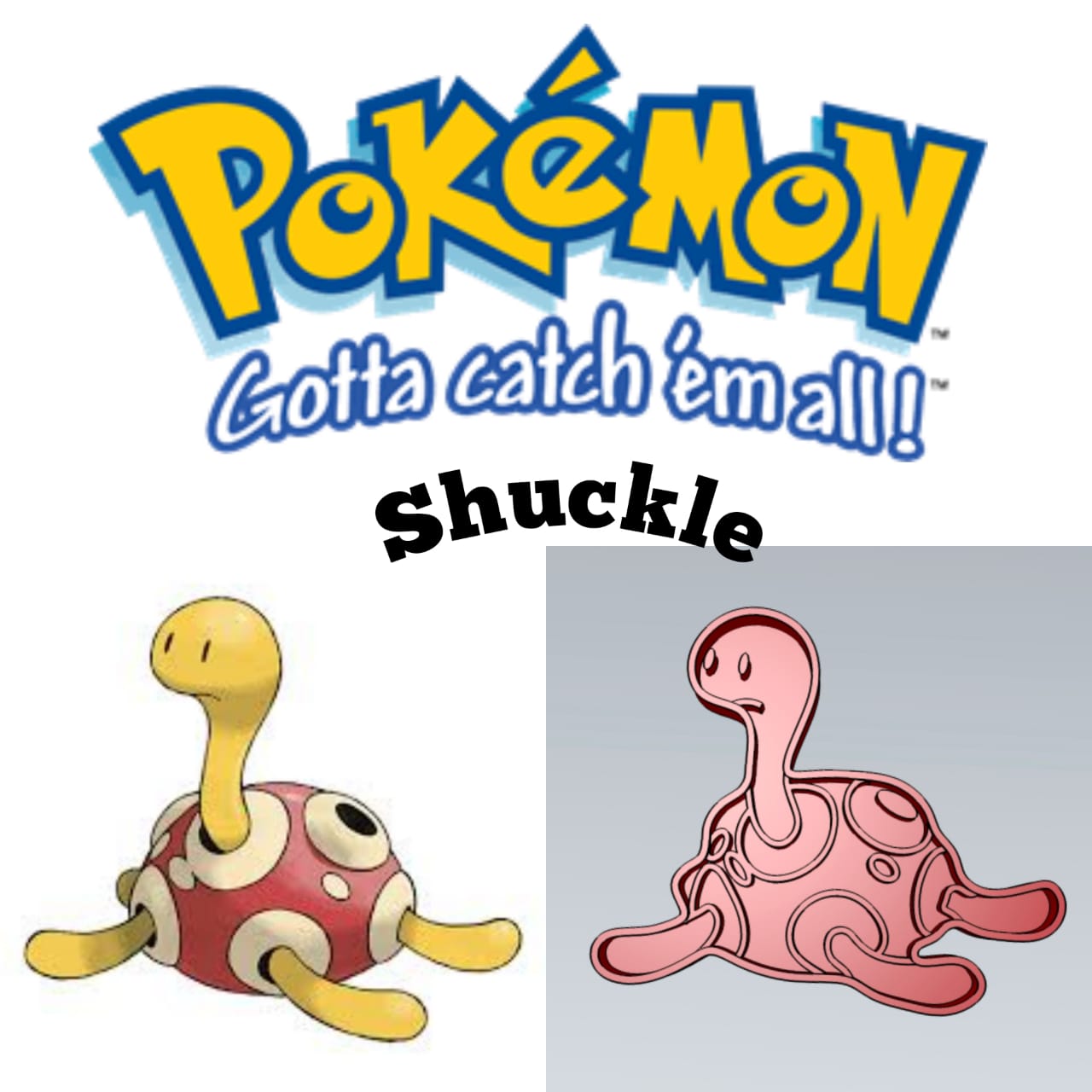 STL file AMAZING POKEMON shuckle COOKIE CUTTER STAMP CAKE DECORATING 🐉 ・3D  printable model to download・Cults