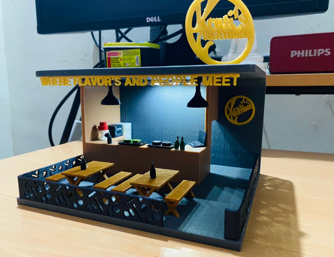 Free STL file miniature cafe 🎁 ・3D printable model to download・Cults