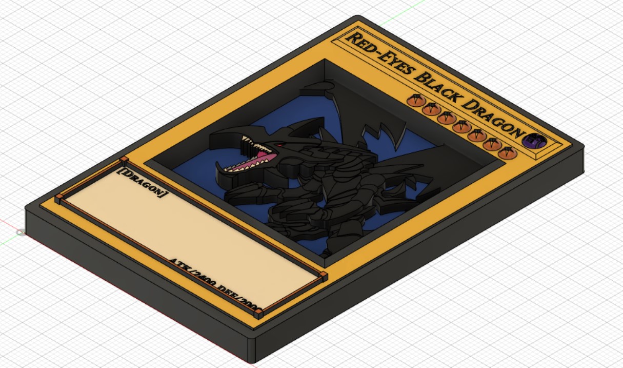 STL file Red Eyes Black Dragon Card 👀 ・Model to download and 3D print・Cults