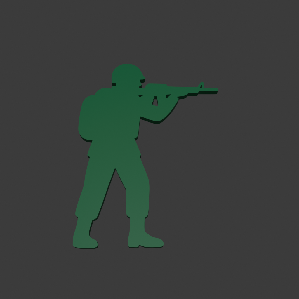 🫡 士兵步枪Figlet - 有风格的3D 打印艺术模型・文件用于STL 三维打印・Cults, image size:1024x1024