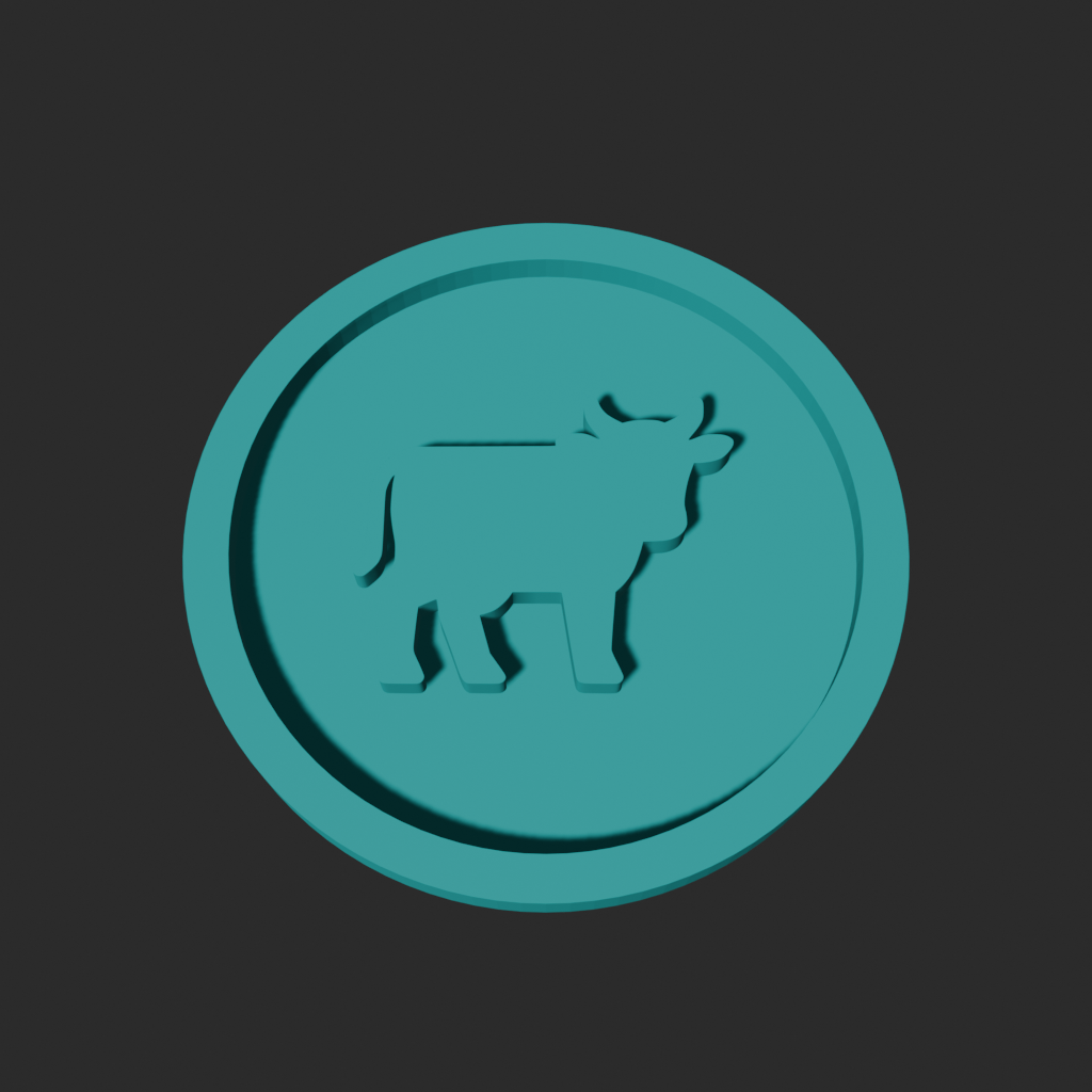 🐄 Cow Disc – 3D Printable Game Token・ 3D File for 3D printing・Cults
