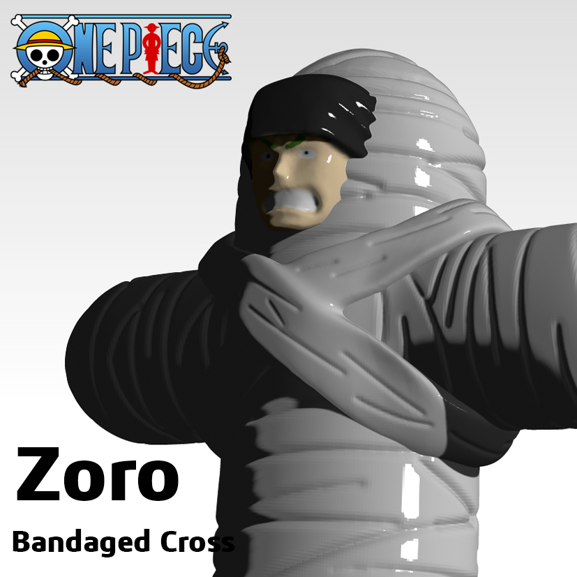 ❌ ZORO - BANDAGED CROSS (ONE PIECE)・ STL File for ・Cults