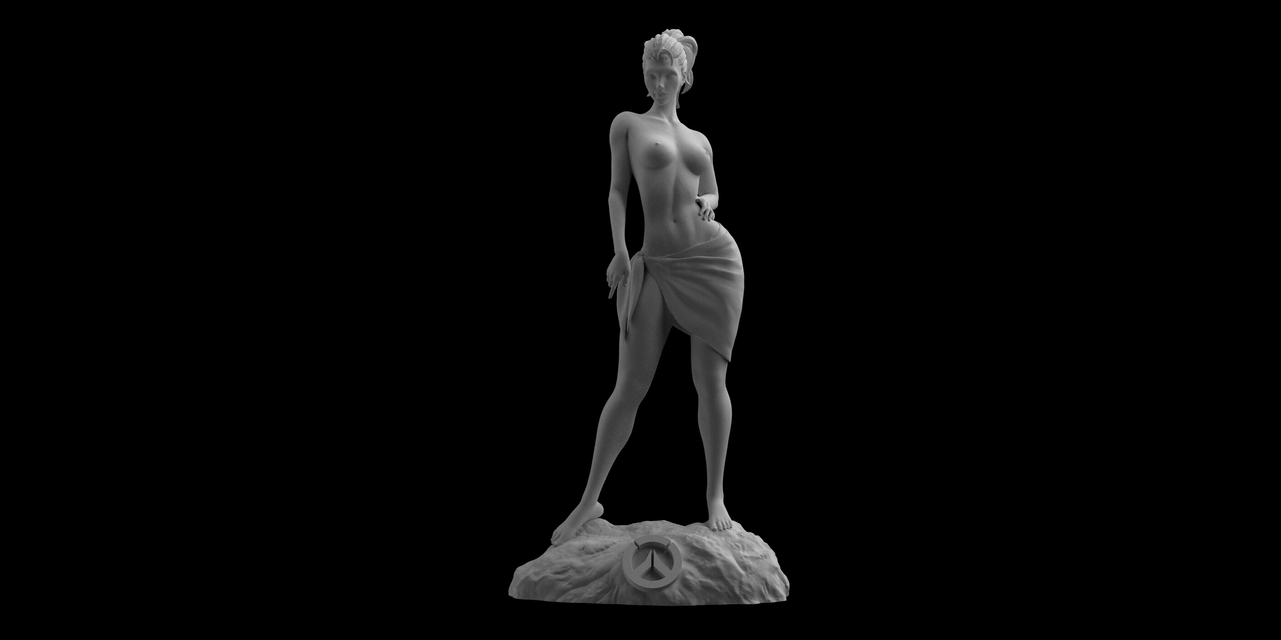 3D file Overwatch Widowmaker Pinup Statue sexy nude figure Statue 🫦 ・Model  to download and 3D print・Cults