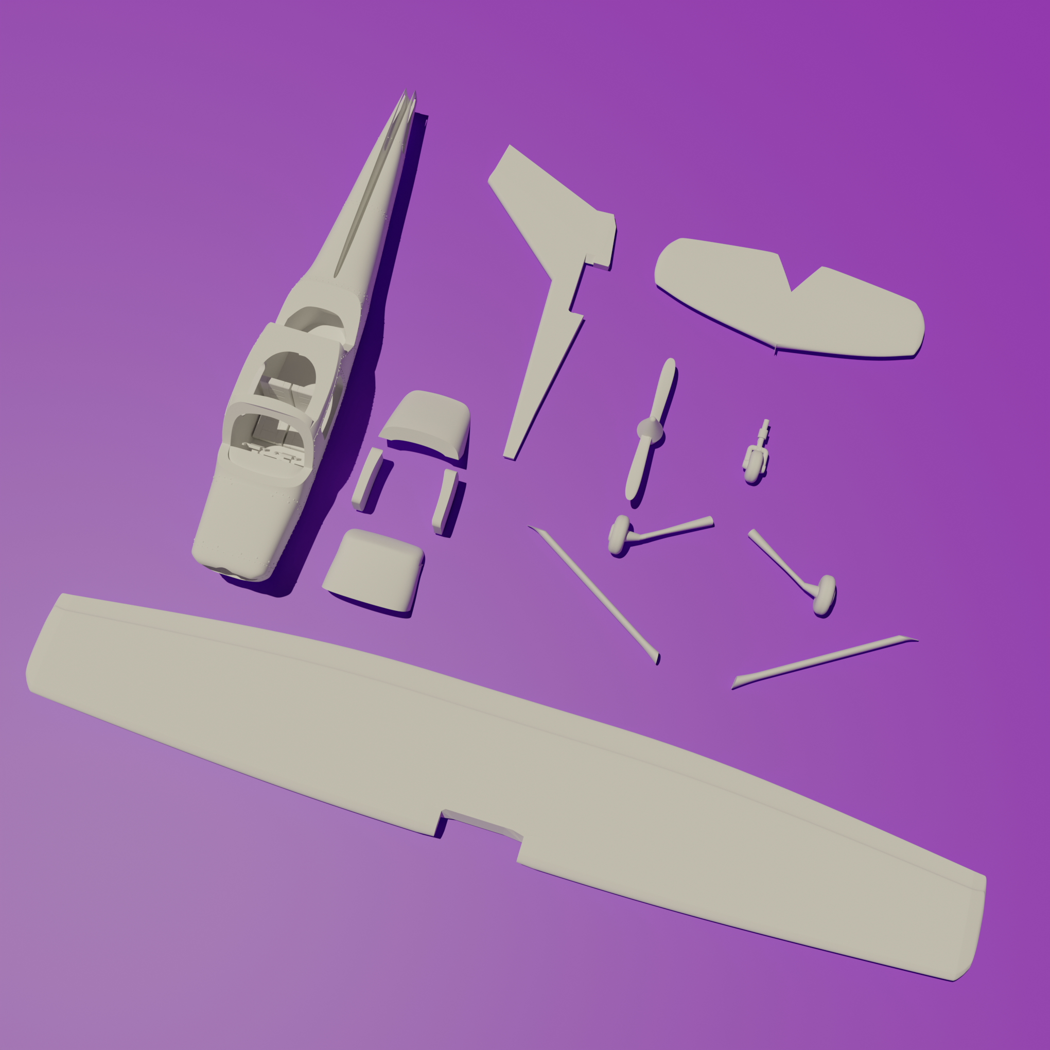 3 152 🛩️ Cessna 152 Plane Miniature・ STL File for ・Cults