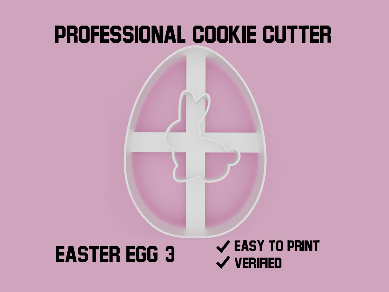 STL file Easter egg 3 cookie cutter 🥚・Model to download and 3D print・Cults
