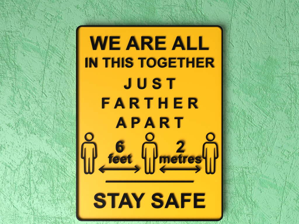 Бесплатный STL файл Customizable Safe Distance Sign - Together 🎨 (SCAD ...
