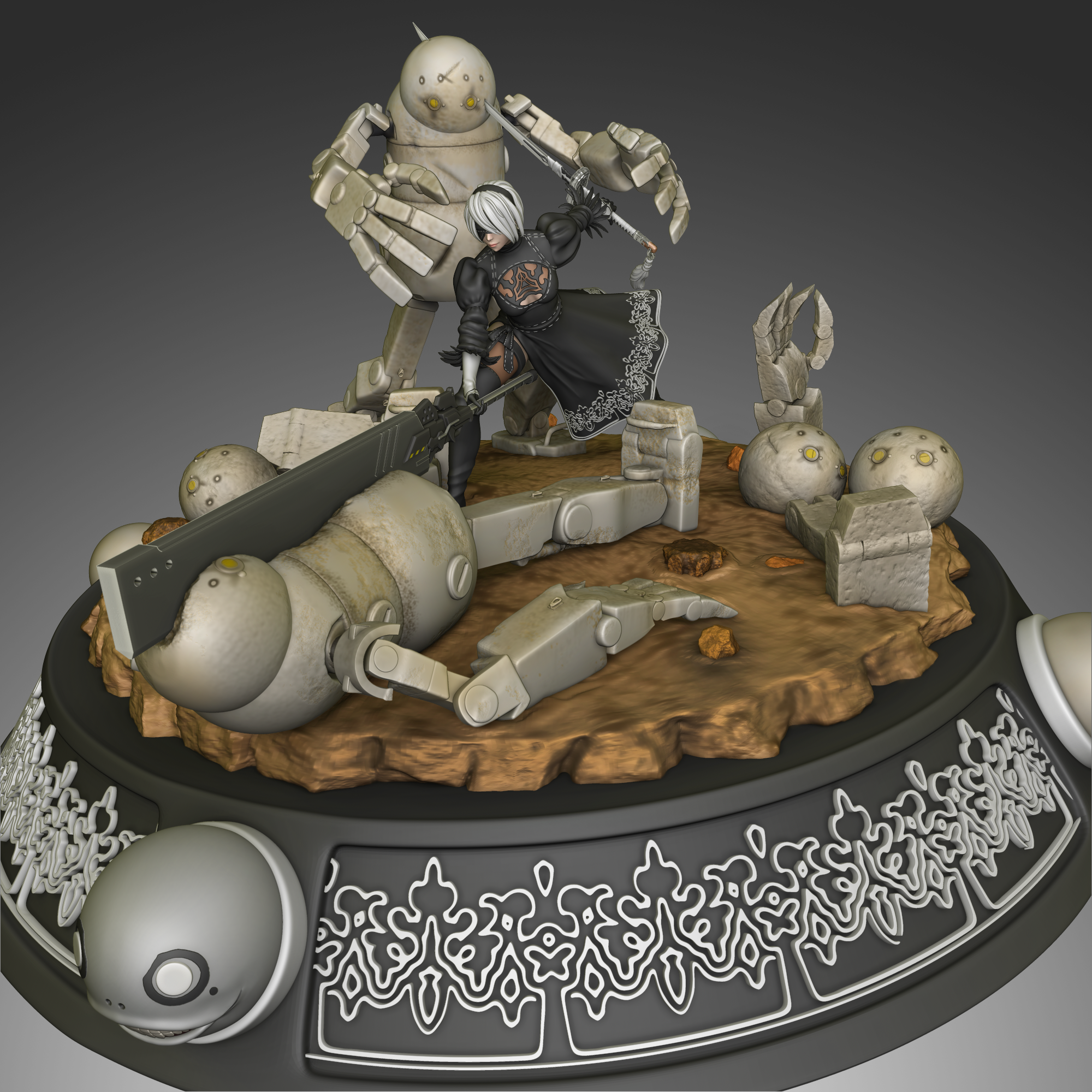 arquivo 3D 2B - Nier Automata 🤖 ・modelo para impressora 3D para ...