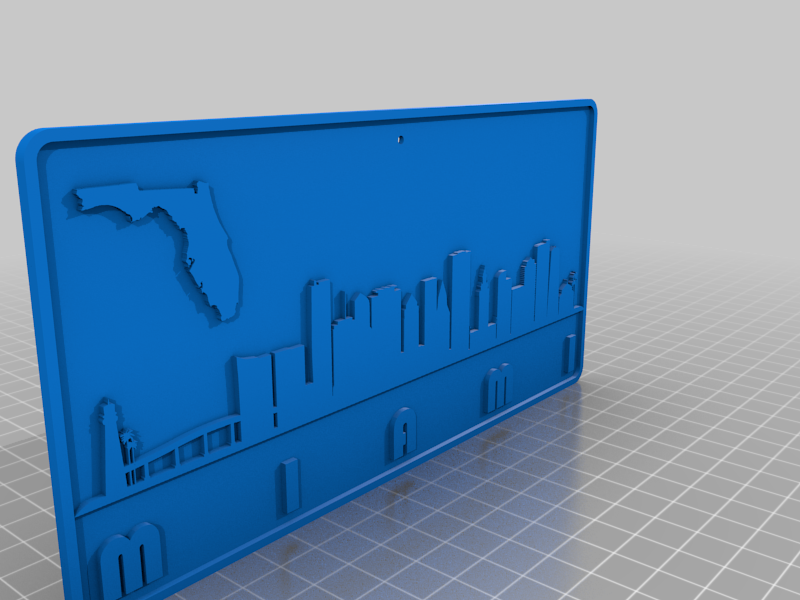 Free 3D file Wall Plate Skyline - Miami 🎨・3D printer model to download ...