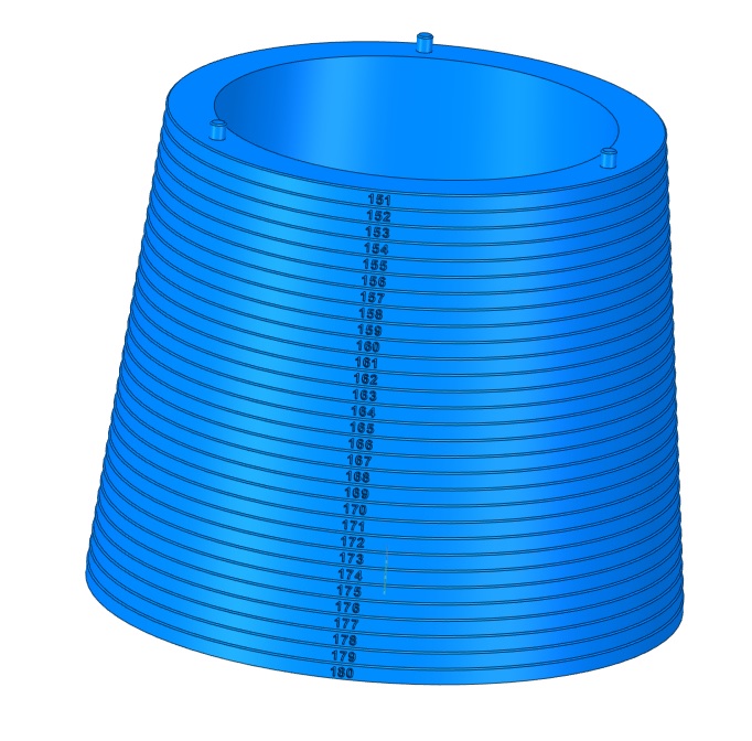 Fichier STL CÔNE DE MESURE POUR JOINTS TORIQUES. DIAMÈTRE 3240 MM