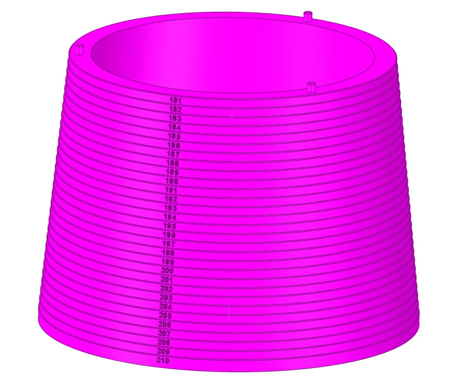 Fichier STL CÔNE DE MESURE POUR JOINTS TORIQUES. DIAMÈTRE 3240 MM