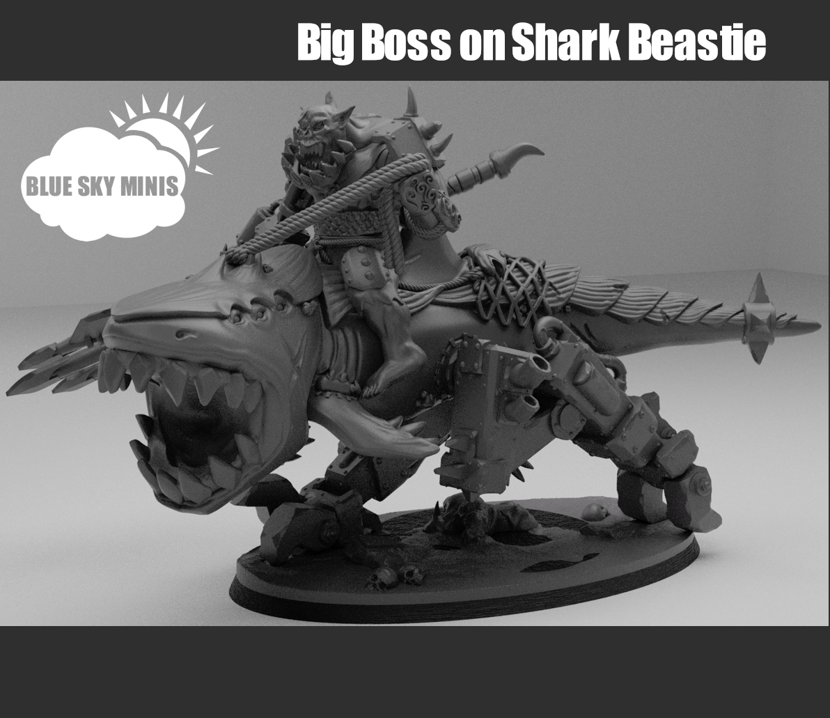 🦈 Big Boss on Shark Beastie・ 3D File for ・Cults