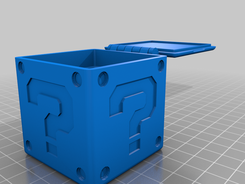 🧞‍♂️ Mario Block Switch Case with Lid Hinge・Free 3D File for ・Cults