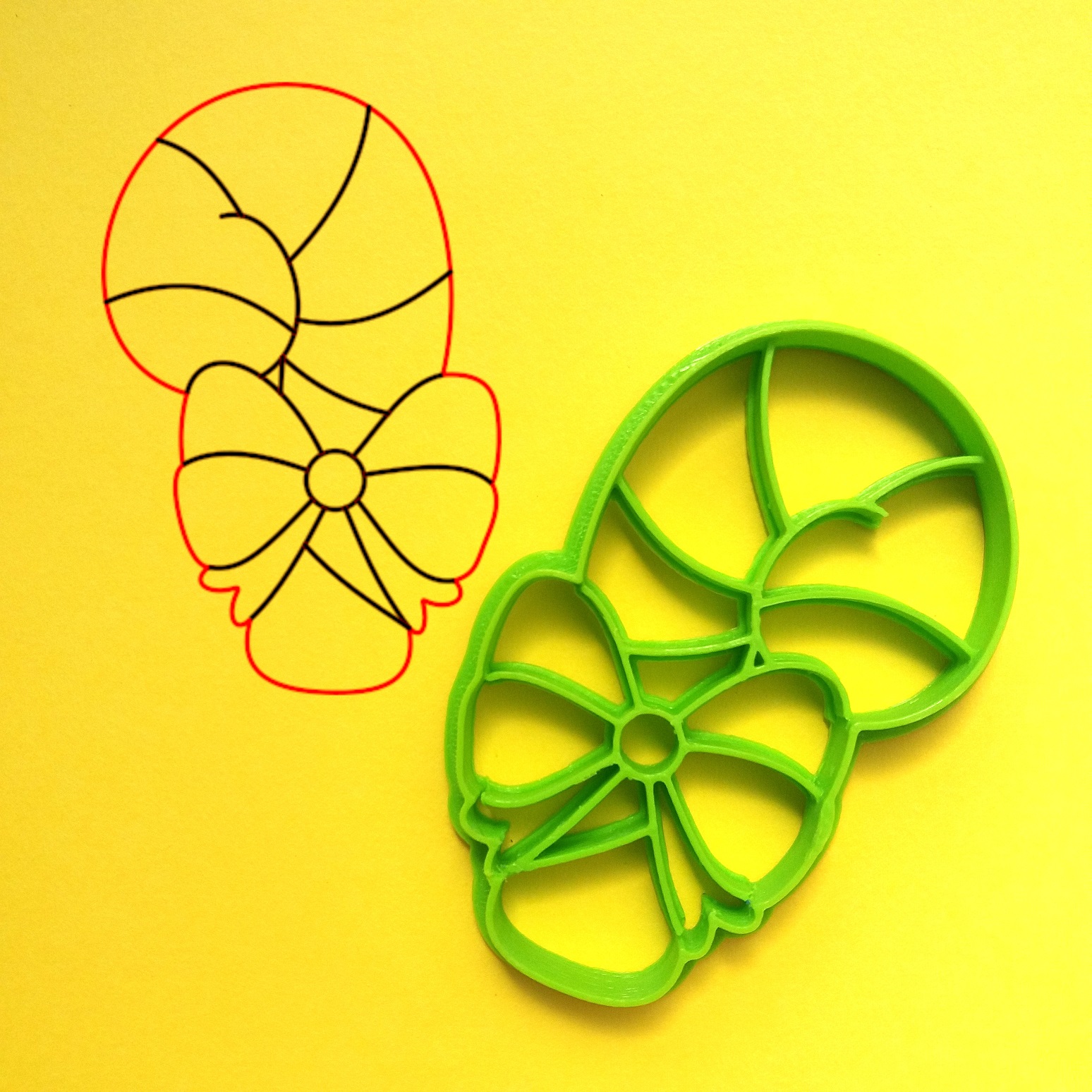 STL file Christmas cookie cutter, candy cane with rose 🎄 ・3D printable ...